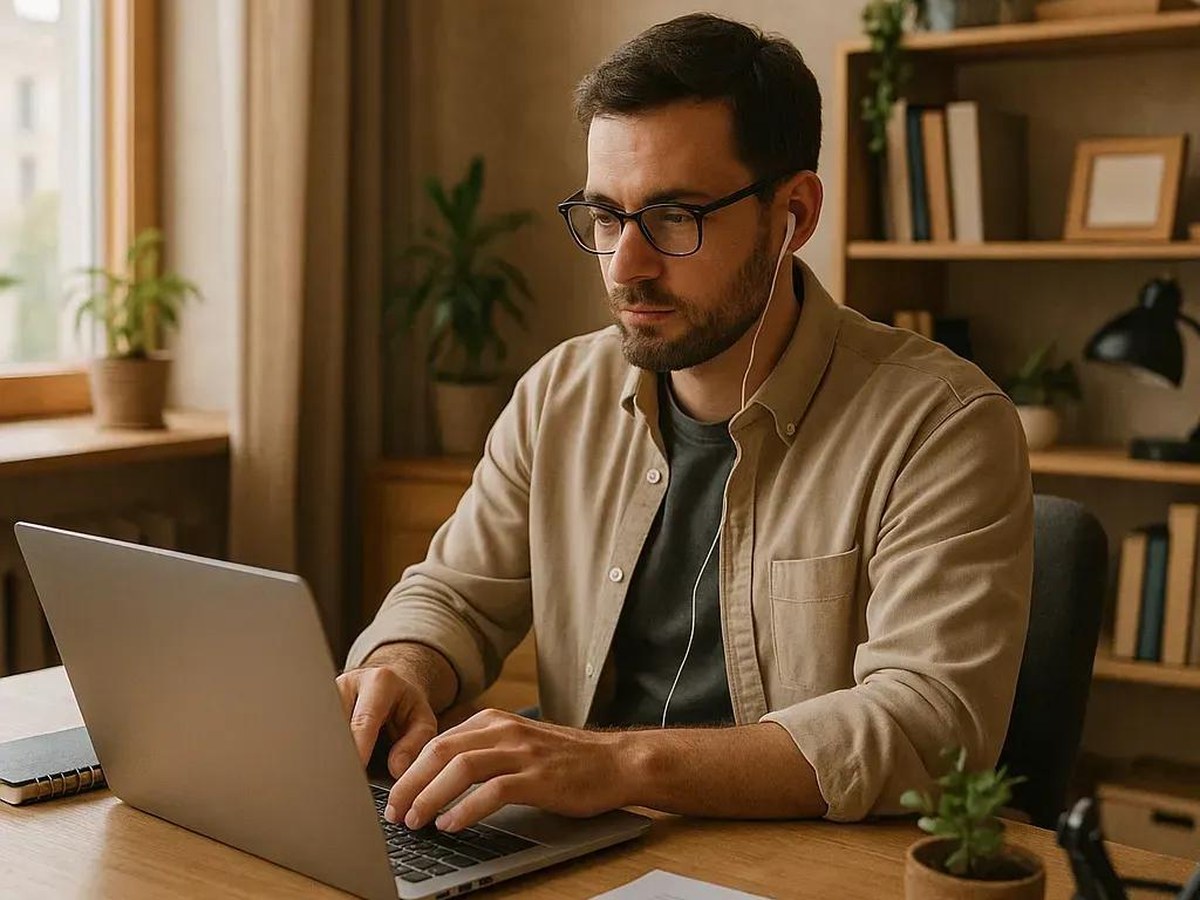 Remote healthcare consultant preparing care navigation support materials